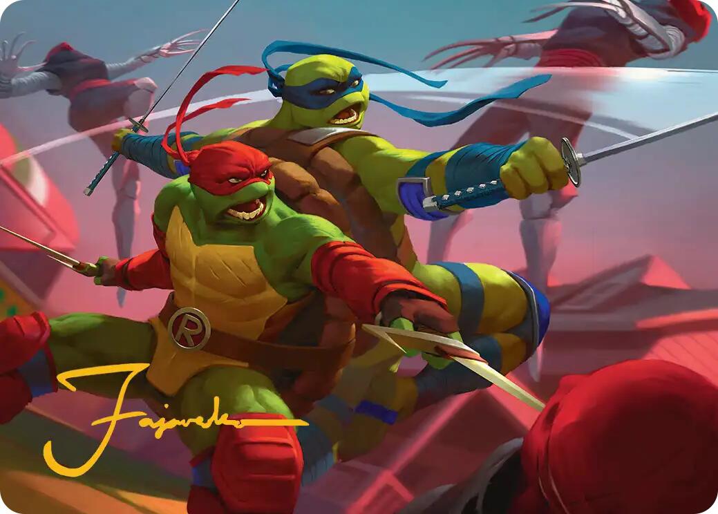 Raph & Leo, Sibling Rivals Art Card (Gold-Stamped Signature) [Teenage Mutant Ninja Turtles Art Series] | Impulse Games and Hobbies