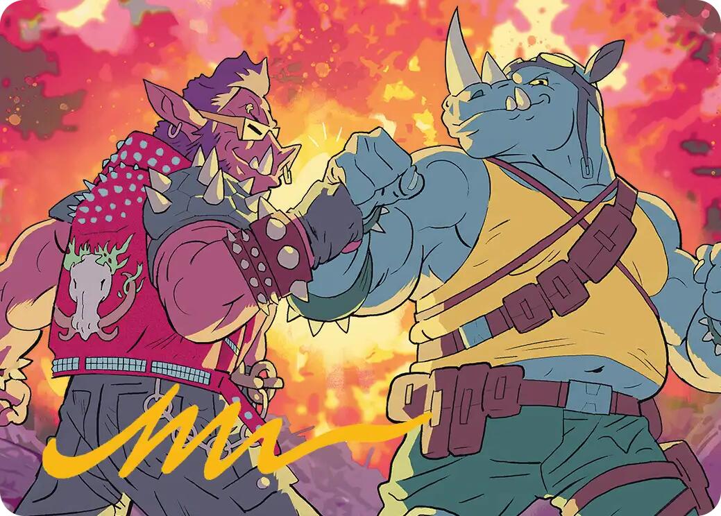 Bebop & Rocksteady Art Card (Gold-Stamped Signature) [Teenage Mutant Ninja Turtles Art Series] | Impulse Games and Hobbies