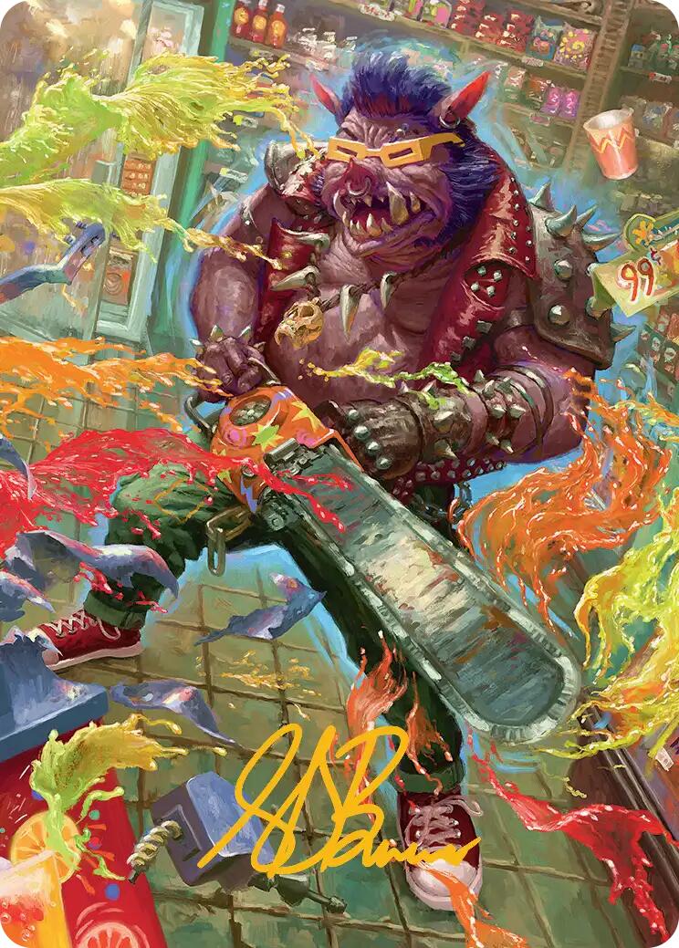 Bebop, Porcine Punk Art Card (Gold-Stamped Signature) [Teenage Mutant Ninja Turtles Art Series] | Impulse Games and Hobbies