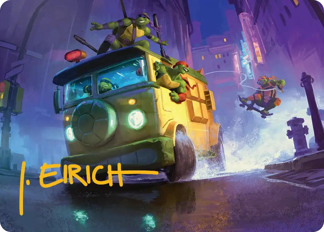 Turtle Van Art Card (Gold-Stamped Signature) [Teenage Mutant Ninja Turtles Art Series] | Impulse Games and Hobbies