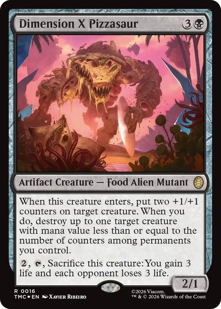 Dimension X Pizzasaur (Surge Foil) [Teenage Mutant Ninja Turtles Commander] | Impulse Games and Hobbies