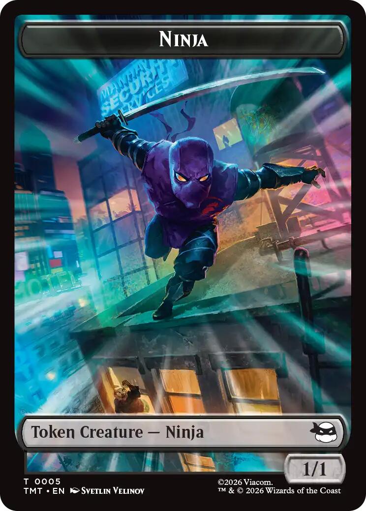 Ninja // Food Double-Sided Token [Teenage Mutant Ninja Turtles Tokens] | Impulse Games and Hobbies