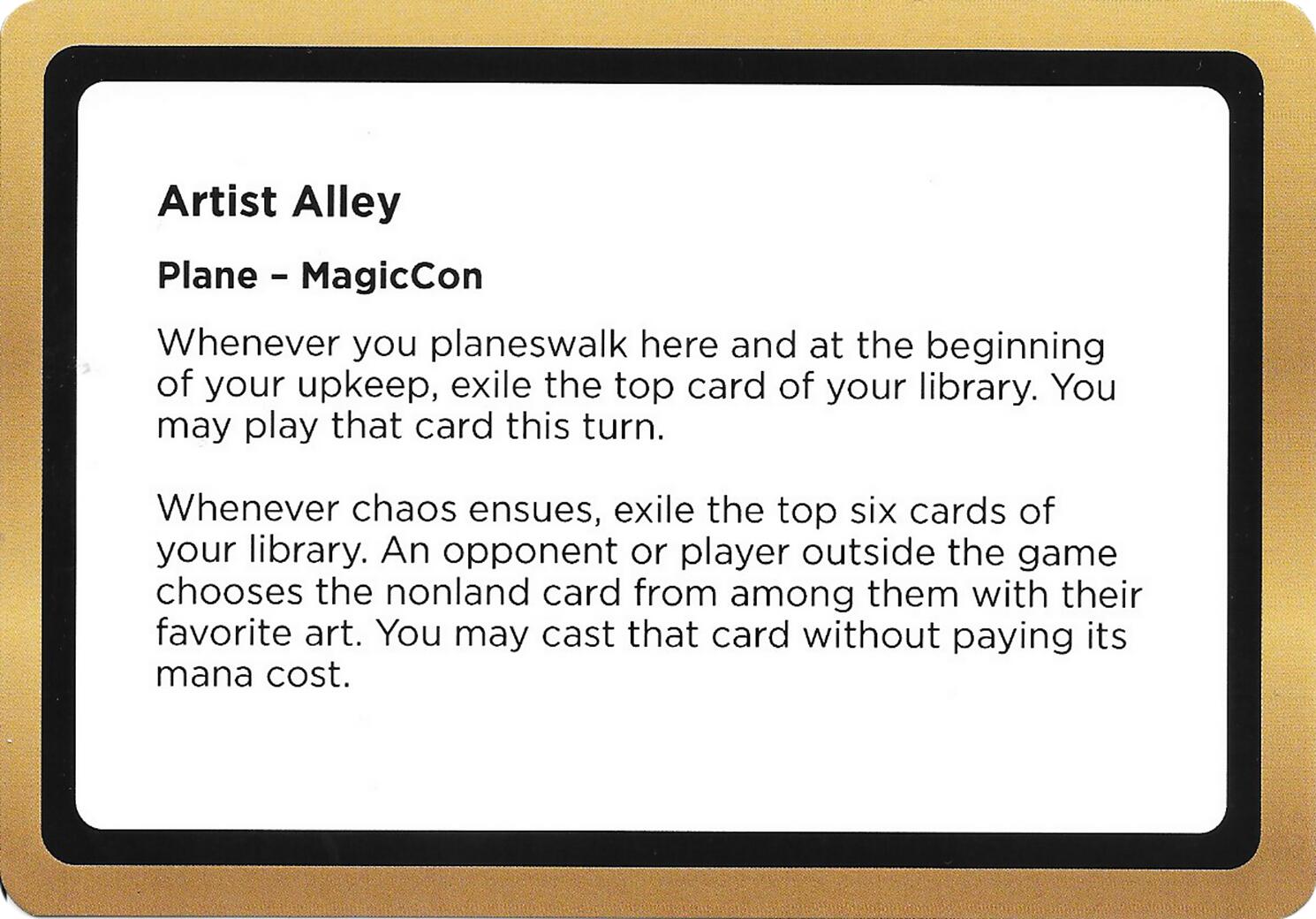 Artist Alley (Black Lotus Unknown Planechase) [Oversize Cards] | Impulse Games and Hobbies