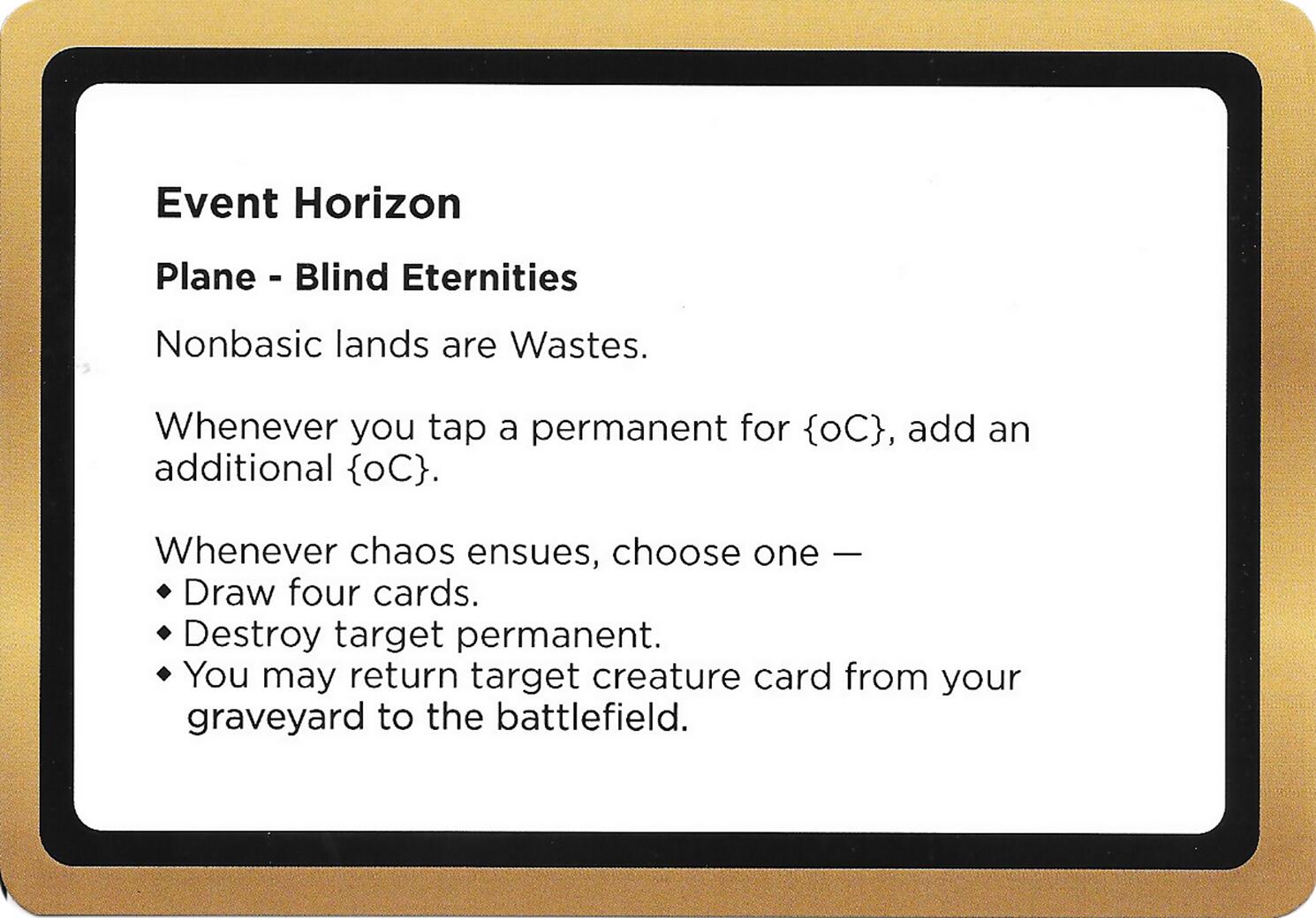 Event Horizon (Black Lotus Unknown Planechase) [Oversize Cards] | Impulse Games and Hobbies