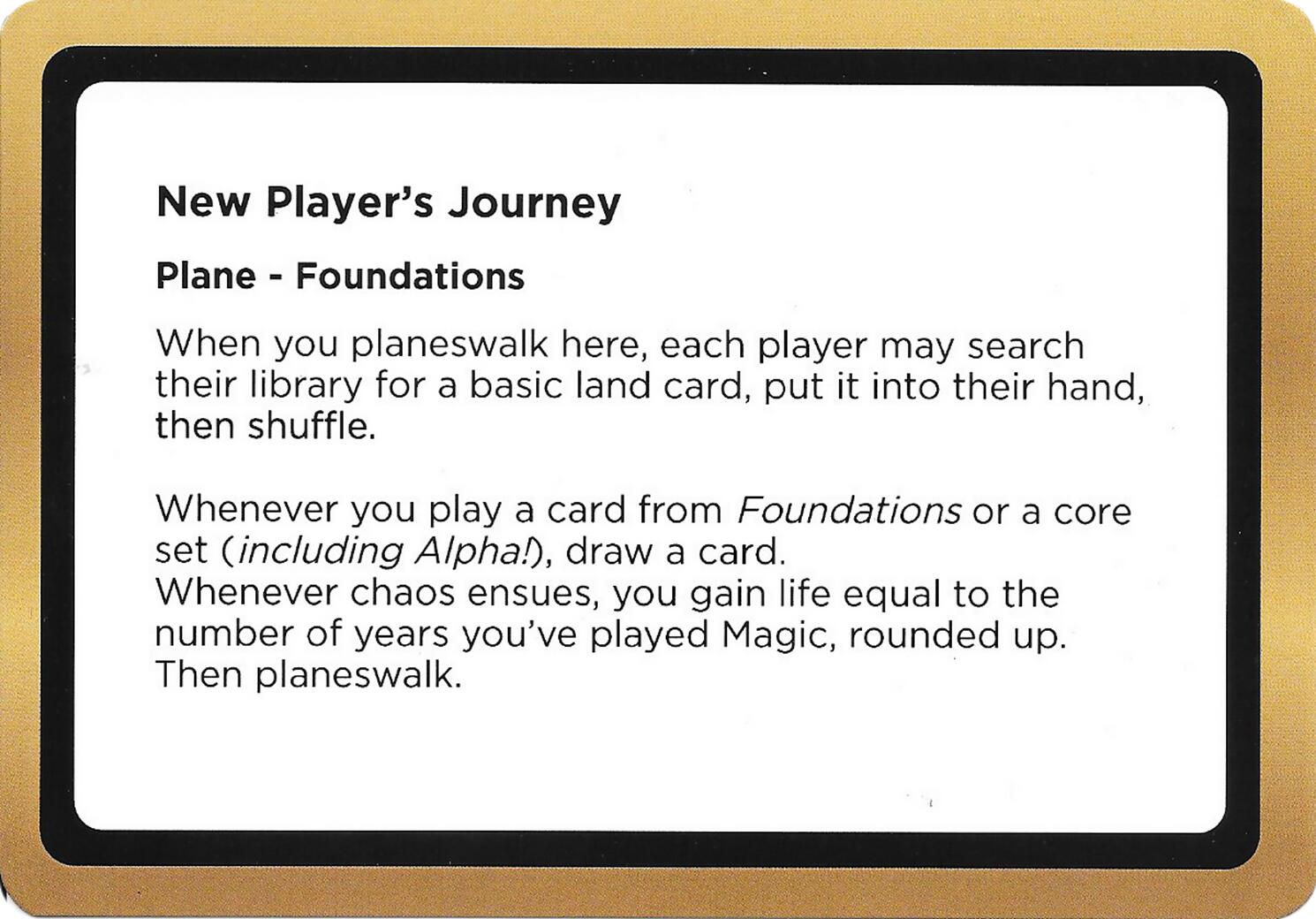 New Player's Journey (Black Lotus Unknown Planechase) [Oversize Cards] | Impulse Games and Hobbies