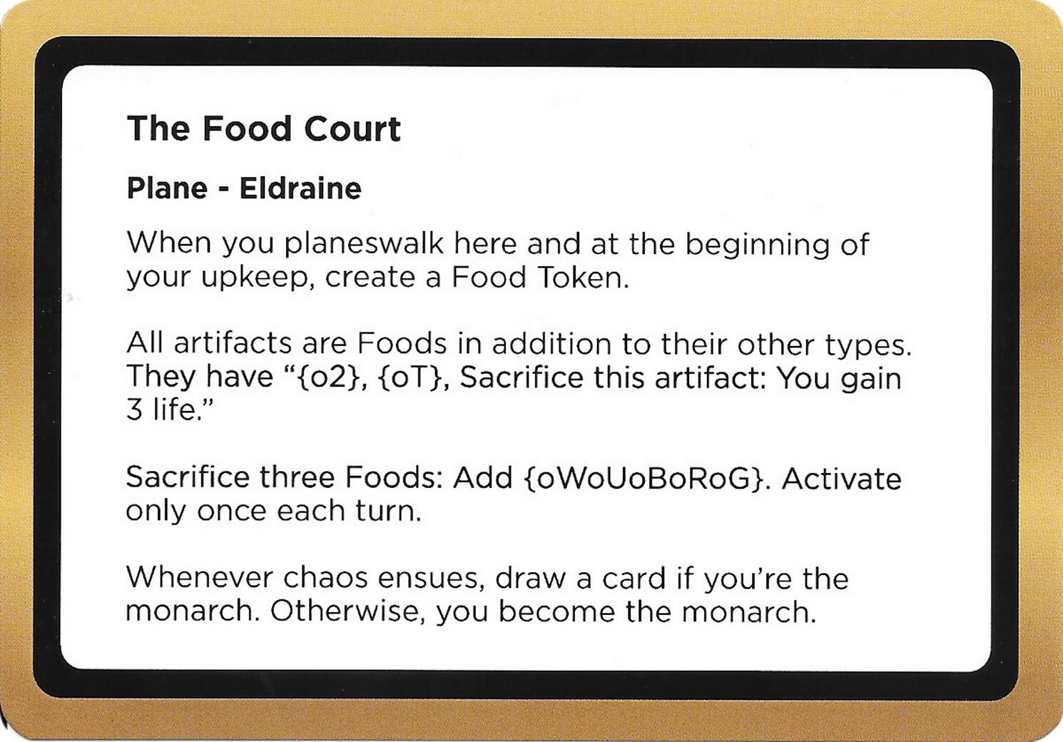 The Food Court (Black Lotus Unknown Planechase) [Oversize Cards] | Impulse Games and Hobbies