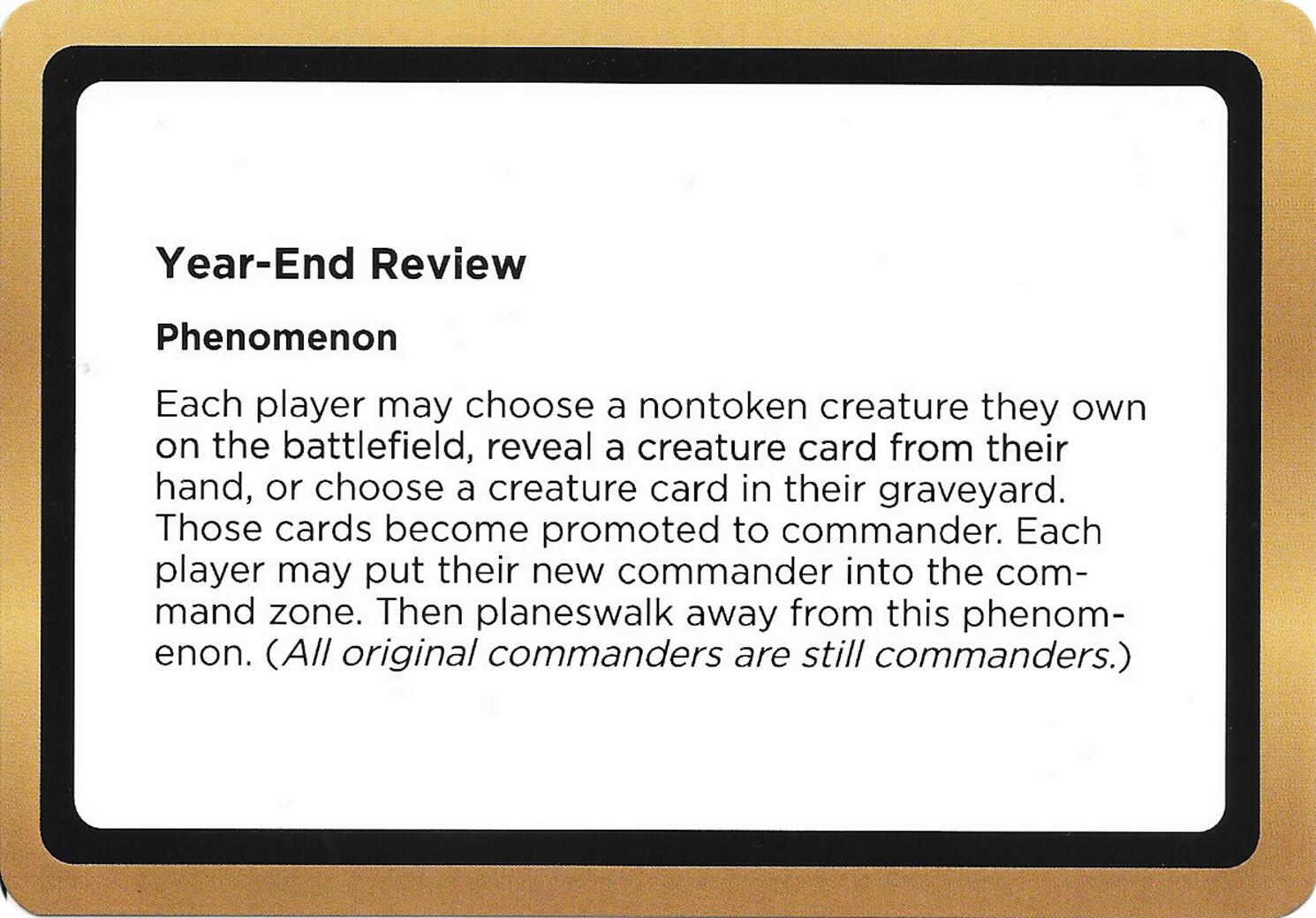 Year-End Review (Black Lotus Unknown Planechase) [Oversize Cards] | Impulse Games and Hobbies