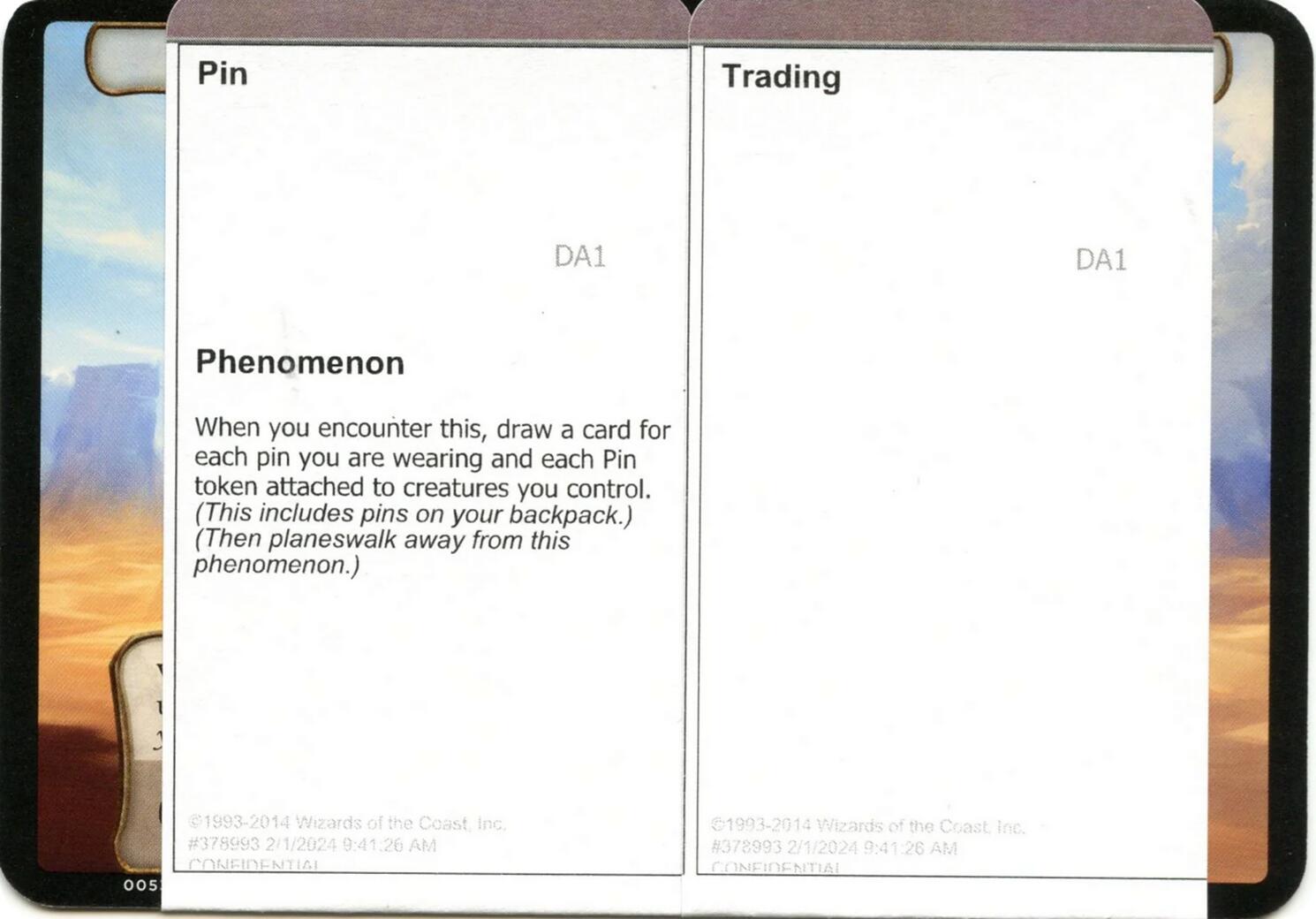 Pin Trading (Black Lotus Unknown Planechase) [Oversize Cards] | Impulse Games and Hobbies