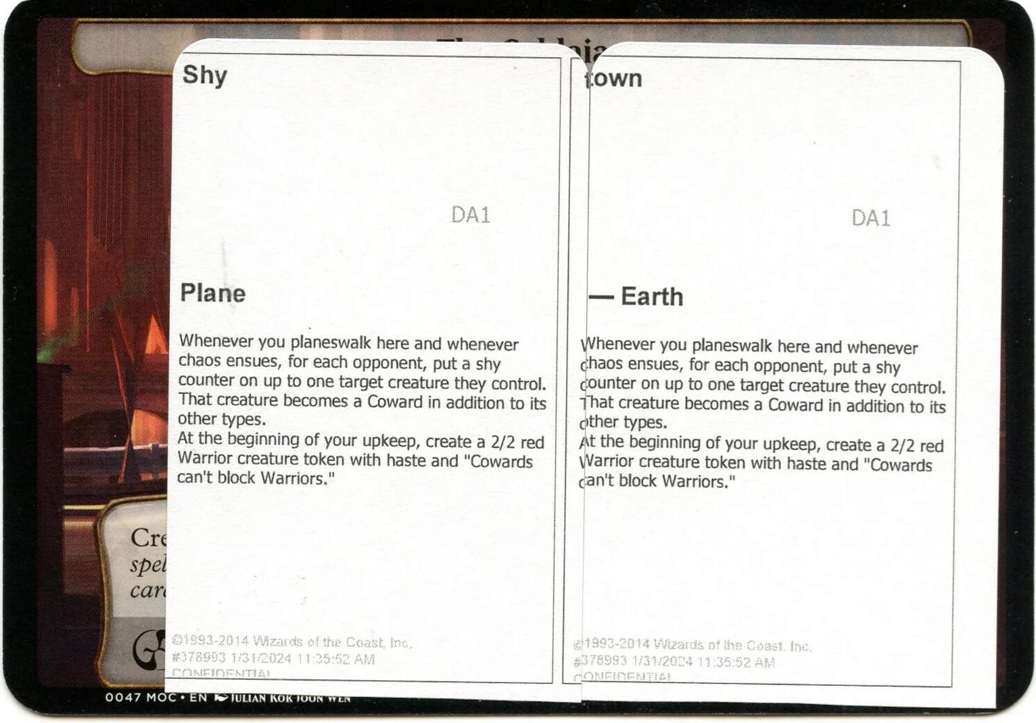 Shy Town (Black Lotus Unknown Planechase) [Oversize Cards] | Impulse Games and Hobbies