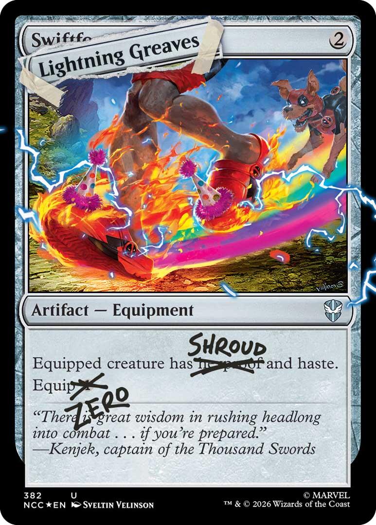 Lightning Greaves (382) (Pool Party Foil) [Secret Lair Drop Series] | Impulse Games and Hobbies