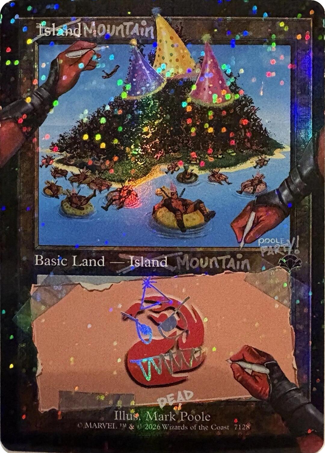 Mountain (7128) (Pool Party Foil) [Secret Lair Drop Series] | Impulse Games and Hobbies