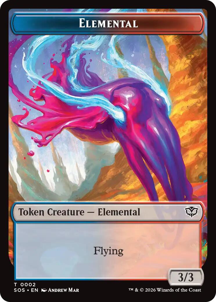 Dragon Illusion // Elemental (0002) Double-Sided Token [Secrets of Strixhaven Commander Tokens] | Impulse Games and Hobbies