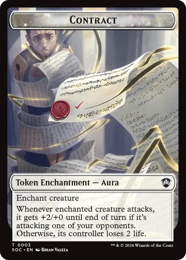 Contract // Pegasus Double-Sided Token [Secrets of Strixhaven Commander Tokens] | Impulse Games and Hobbies
