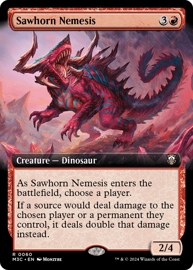 Sawhorn Nemesis (Extended Art) (Ripple Foil) [Modern Horizons 3 Commander] | Impulse Games and Hobbies