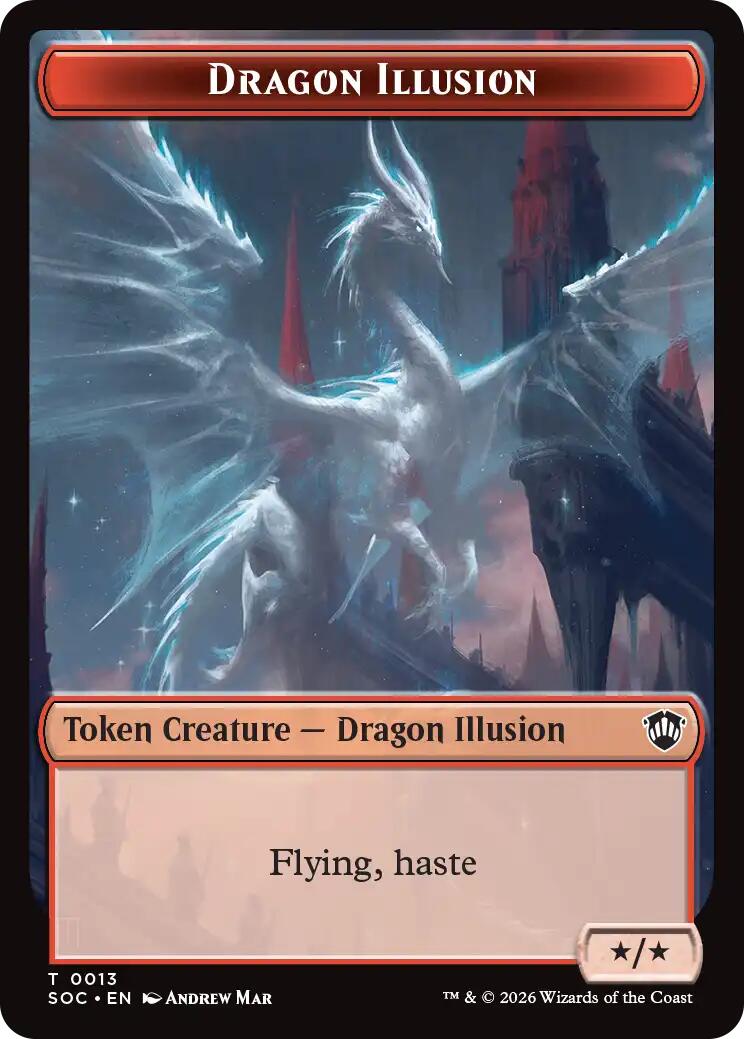 Dragon Illusion // Elemental (0019) Double-Sided Token [Secrets of Strixhaven Commander Tokens] | Impulse Games and Hobbies