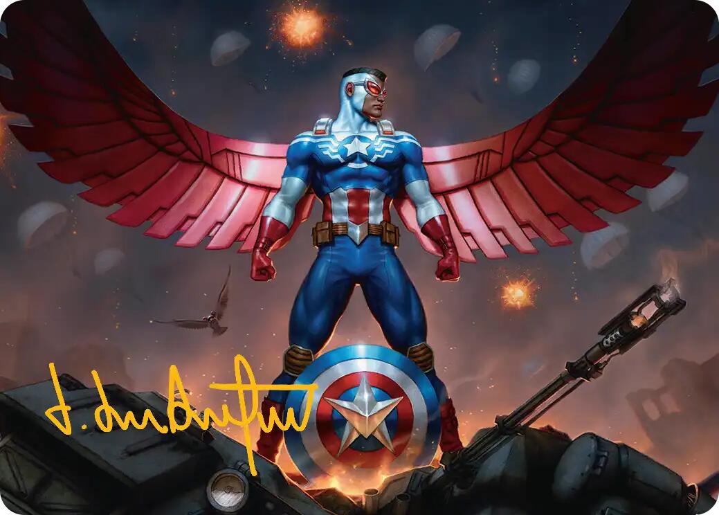 Captain America, Wings of Freedom Art Card (2/45) (Gold-Stamped Signature) [Marvel Super Heroes Art Series] | Impulse Games and Hobbies
