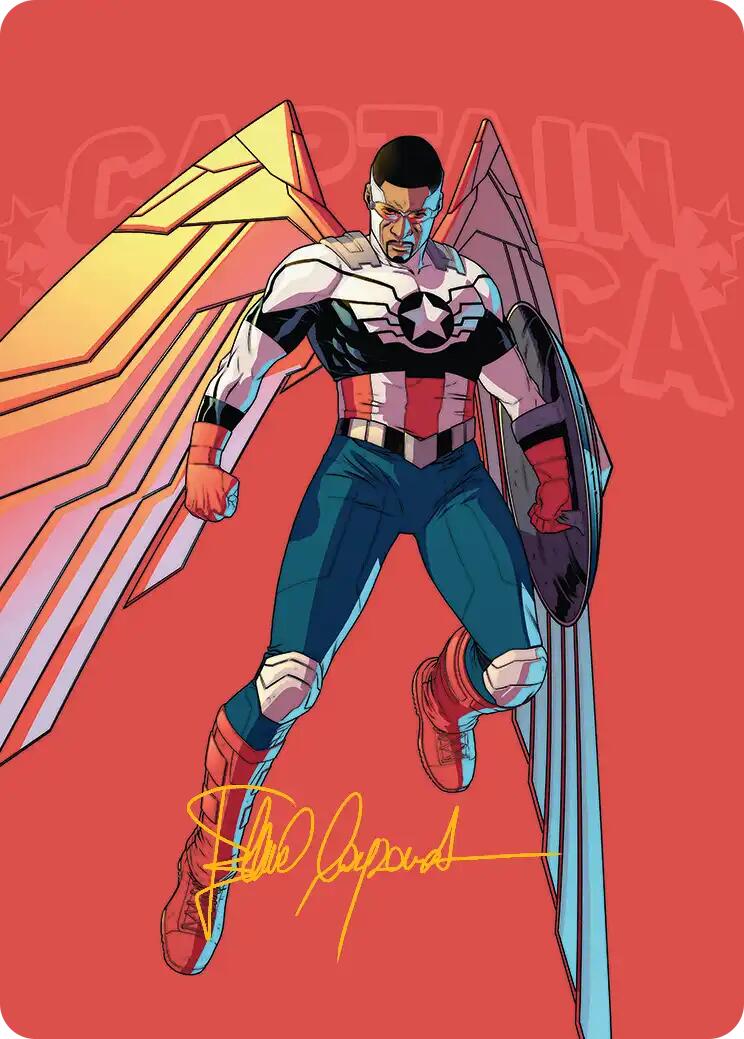Captain America, Wings of Freedom Art Card (22/45) (Gold-Stamped Signature) [Marvel Super Heroes Art Series] | Impulse Games and Hobbies