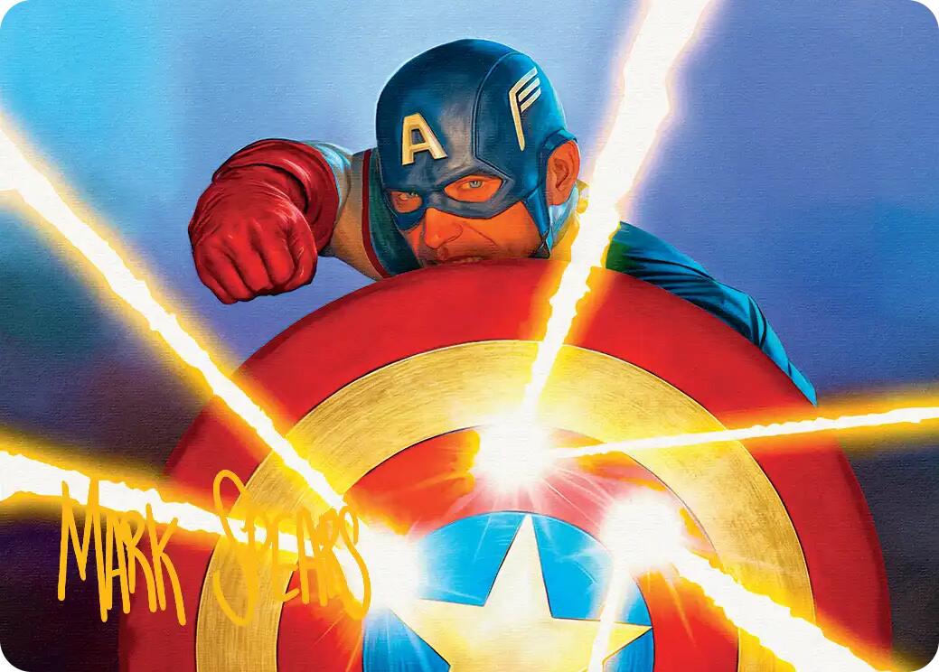 Captain's Defense Art Card (Gold-Stamped Signature) [Marvel Super Heroes Art Series] | Impulse Games and Hobbies