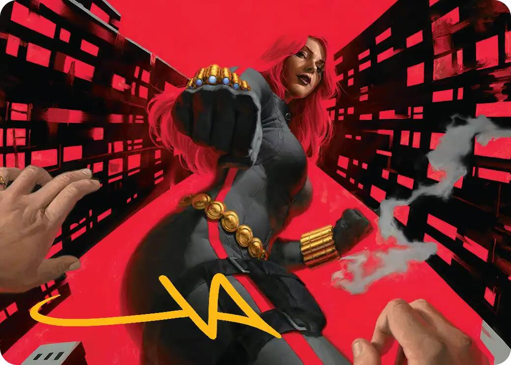 Black Widow, Deadly Hunter Art Card (Gold-Stamped Signature) [Marvel Super Heroes Art Series] | Impulse Games and Hobbies