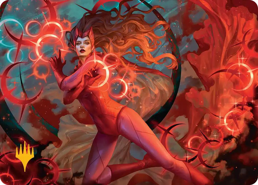 Scarlet Witch, Chaotic Avenger Art Card (Gold-Stamped Planeswalker Symbol) [Marvel Super Heroes Art Series] | Impulse Games and Hobbies