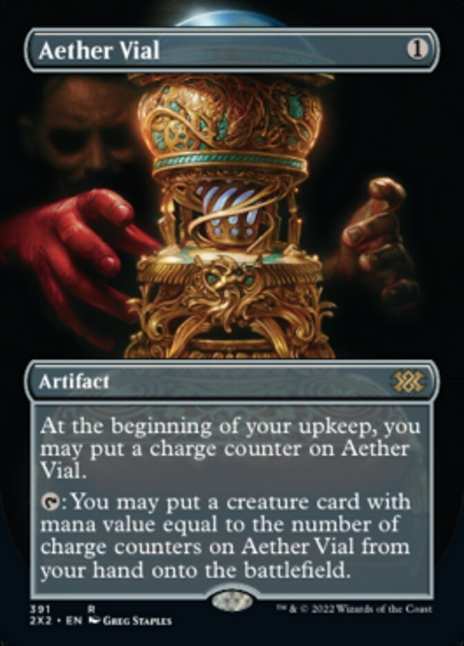 Aether Vial (Borderless Alternate Art) [Double Masters 2022] | Impulse Games and Hobbies