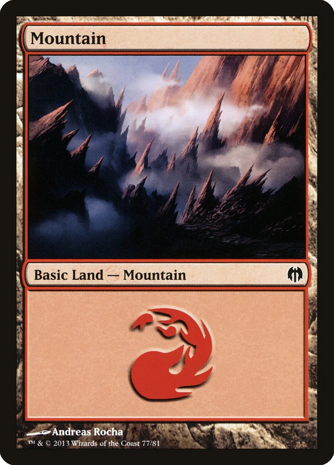 Mountain (77) [Duel Decks: Heroes vs. Monsters] | Impulse Games and Hobbies