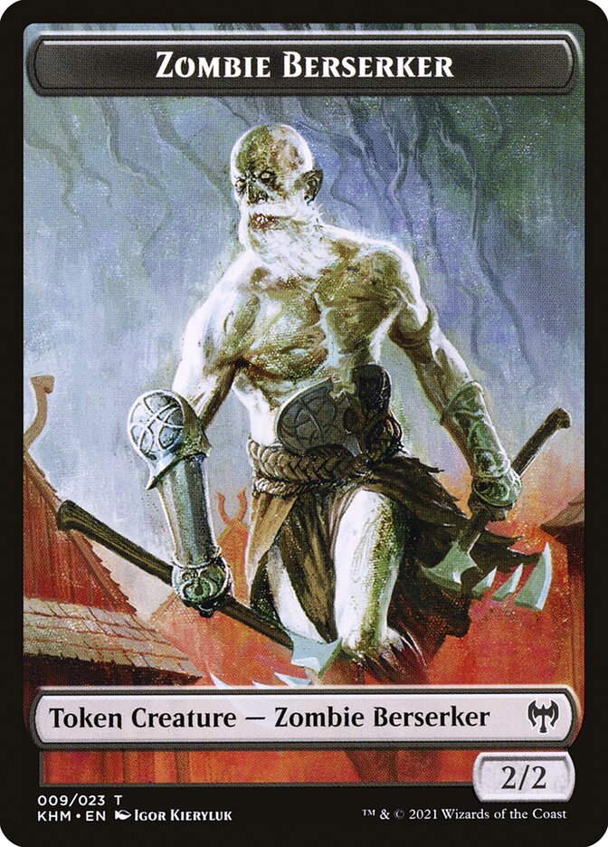 Treasure // Zombie Berserker Double-Sided Token [Kaldheim Tokens] | Impulse Games and Hobbies