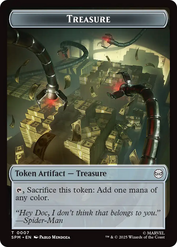 Spider // Treasure Double-Sided Token [Marvel's Spider-Man Tokens] | Impulse Games and Hobbies