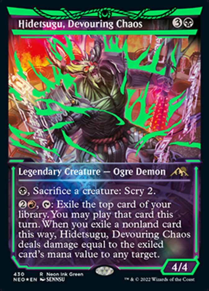 Hidetsugu, Devouring Chaos (Neon Ink Green) [Kamigawa: Neon Dynasty] | Impulse Games and Hobbies