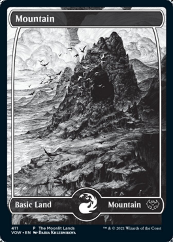 Mountain (The Moonlit Lands) (Foil Etched) [Innistrad: Crimson Vow Promos] | Impulse Games and Hobbies