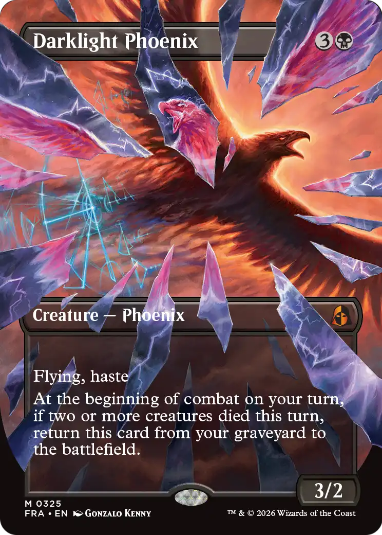 Darklight Phoenix (Borderless) (0325) [Reality Fracture] | Impulse Games and Hobbies