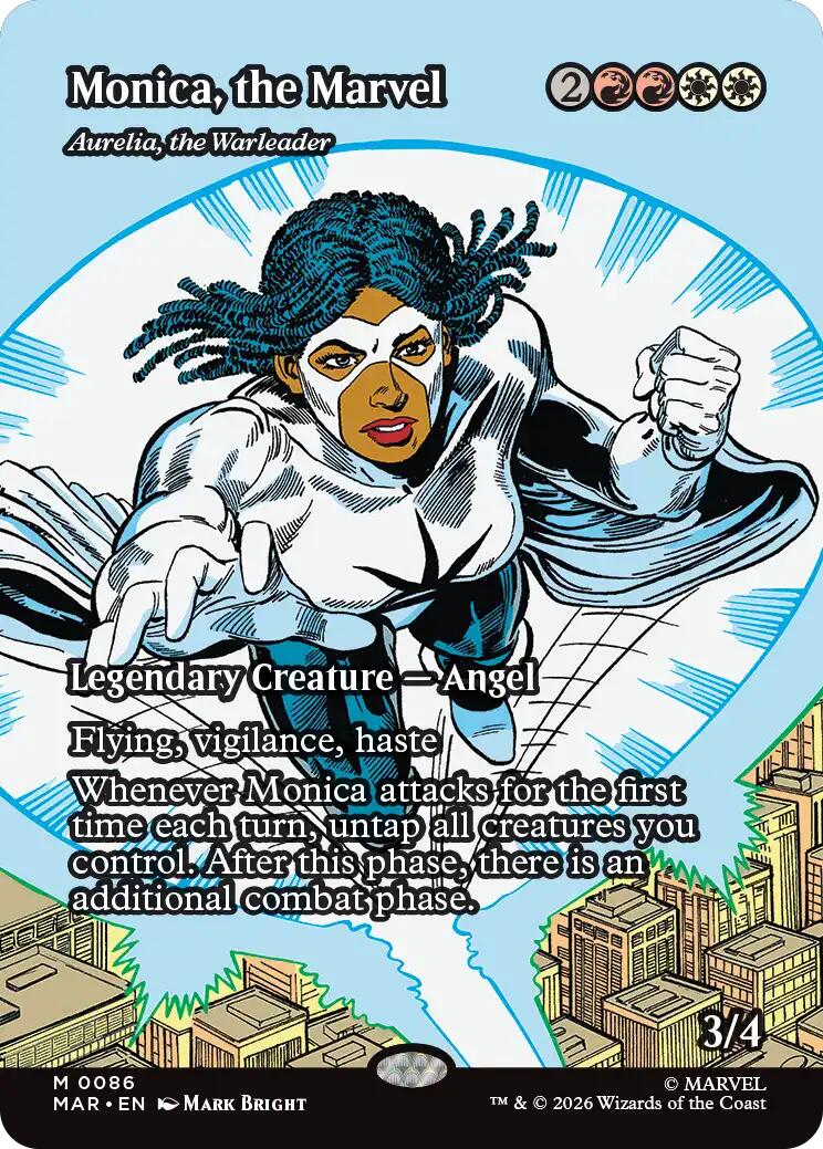 Monica, the Marvel - Aurelia, the Warleader (Borderless) [Marvel Universe: Eternal-Legal] | Impulse Games and Hobbies