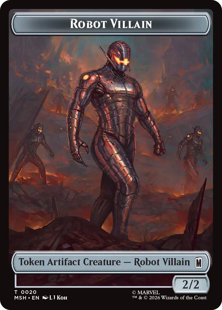 Hero // Robot Villain Double-Sided Token [Marvel Super Heroes Tokens] | Impulse Games and Hobbies