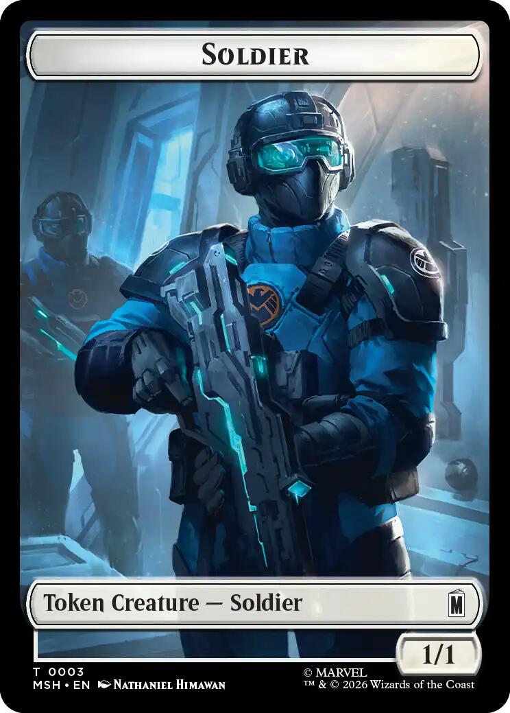 Soldier // Robot Villain Double-Sided Token [Marvel Super Heroes Tokens] | Impulse Games and Hobbies