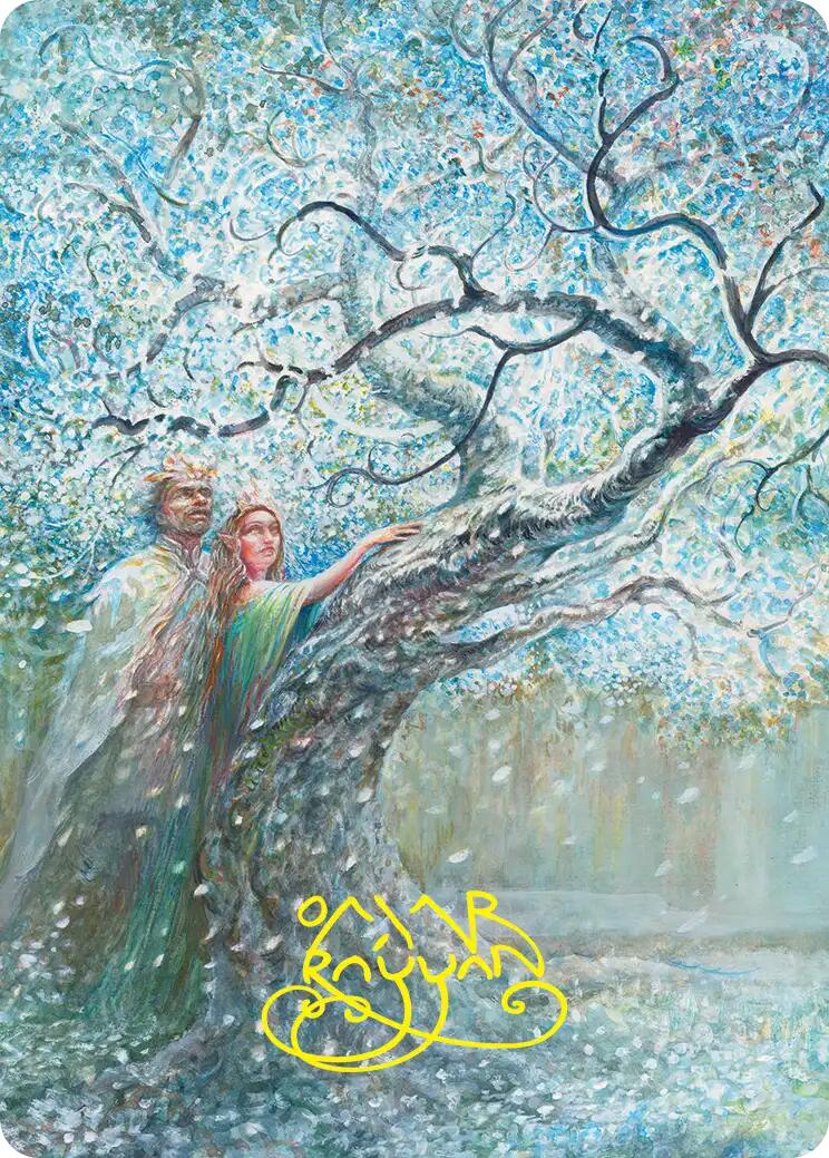 Flowering of the White Tree Art Card (Gold-Stamped Signature) [The Hobbit Art Series] | Impulse Games and Hobbies