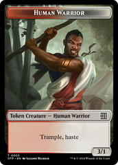 Human Warrior // Plot Double-Sided Token [Outlaws of Thunder Junction: Breaking News Tokens] | Impulse Games and Hobbies