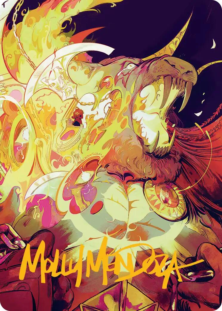 Ajani's Anguish Art Card (Gold-Stamped Signature) [Reality Fracture Art Series] | Impulse Games and Hobbies