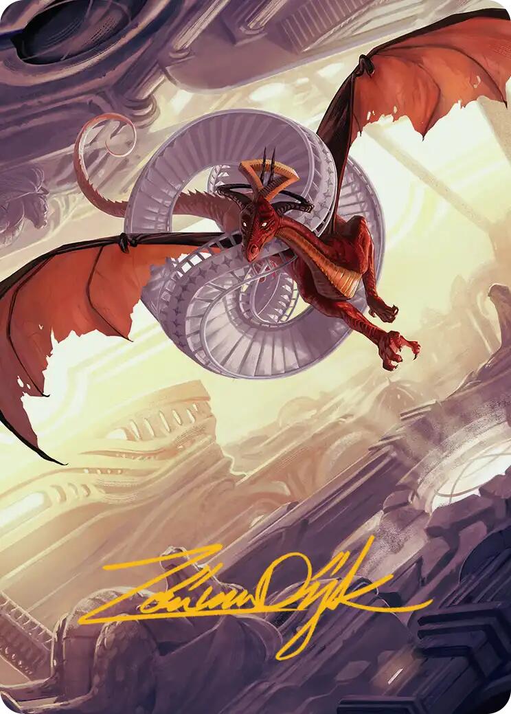 Draconic Visitor Art Card (Gold-Stamped Signature) [Reality Fracture Art Series] | Impulse Games and Hobbies