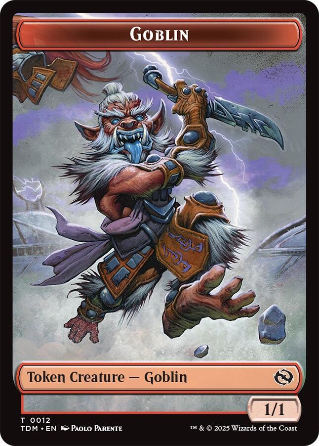 Dog // Goblin Double-Sided Token [Tarkir: Dragonstorm Commander Tokens] | Impulse Games and Hobbies