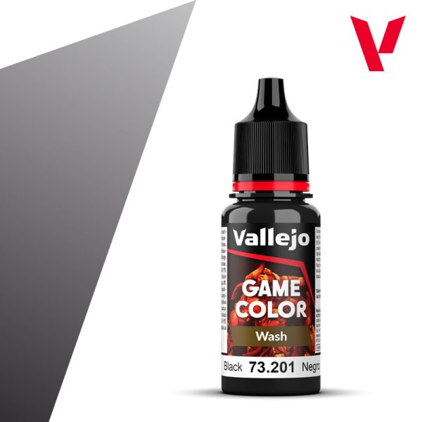 VALLEJO GAME COLOUR WASH BLACK  18ml | Impulse Games and Hobbies