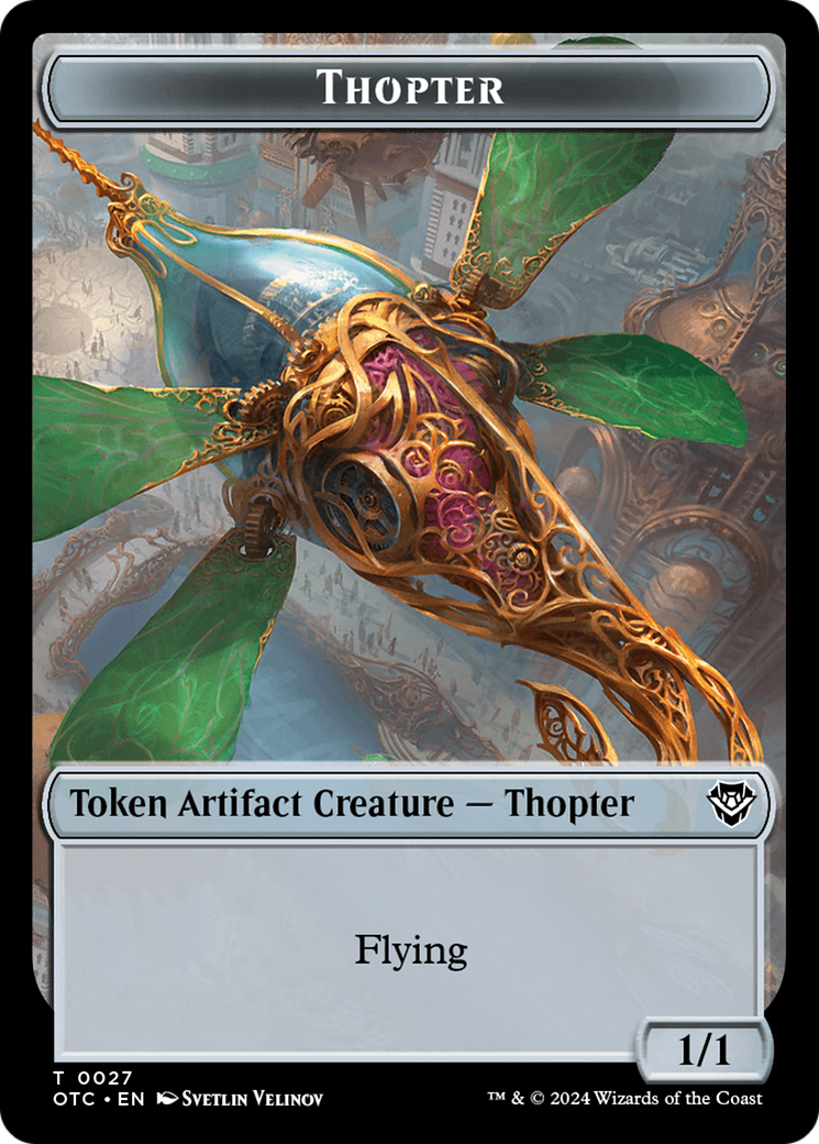 Thopter // Treasure Double-Sided Token [Outlaws of Thunder Junction Commander Tokens] | Impulse Games and Hobbies