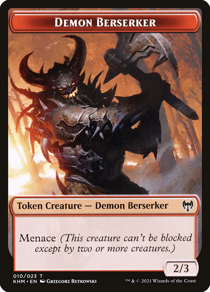 Treasure // Demon Berserker Double-Sided Token [Kaldheim Tokens] | Impulse Games and Hobbies