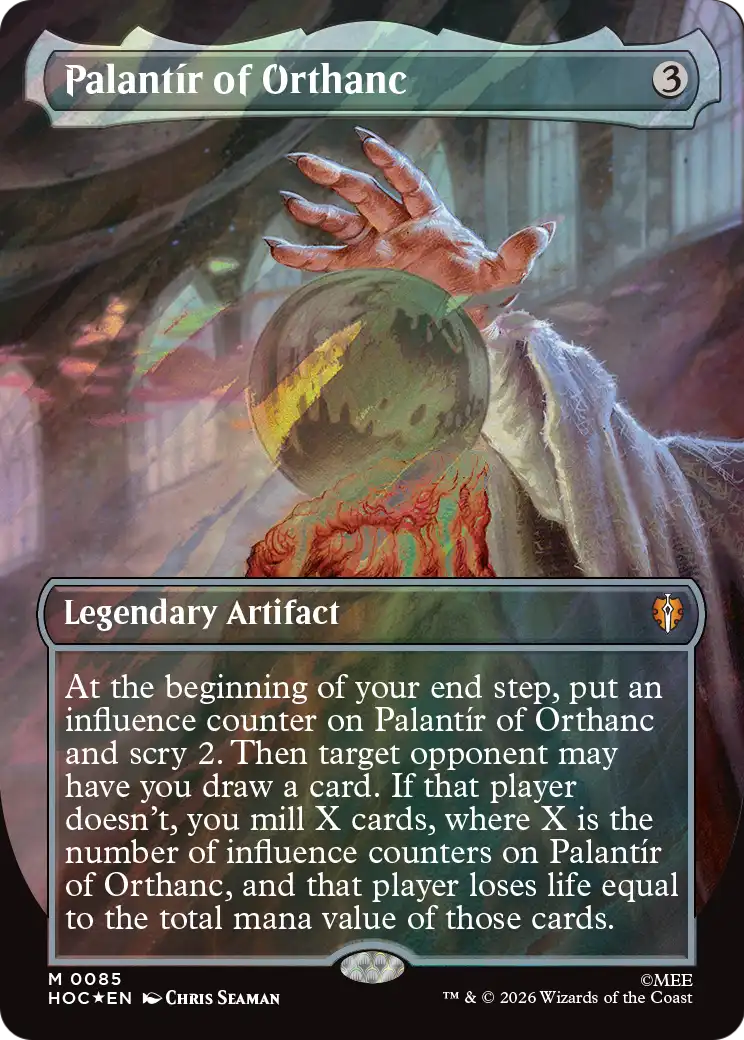 Palantir of Orthanc (Borderless) (Surge Foil) [The Hobbit: Eternal-Legal] | Impulse Games and Hobbies