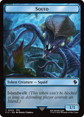Spirit // Squid Double-Sided Token (Surge Foil) [FINAL FANTASY Commander Tokens] | Impulse Games and Hobbies