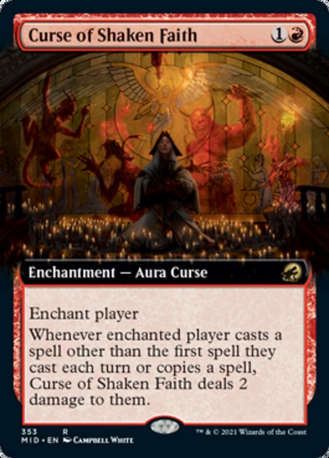 Curse of Shaken Faith (Extended Art) [Innistrad: Midnight Hunt] | Impulse Games and Hobbies