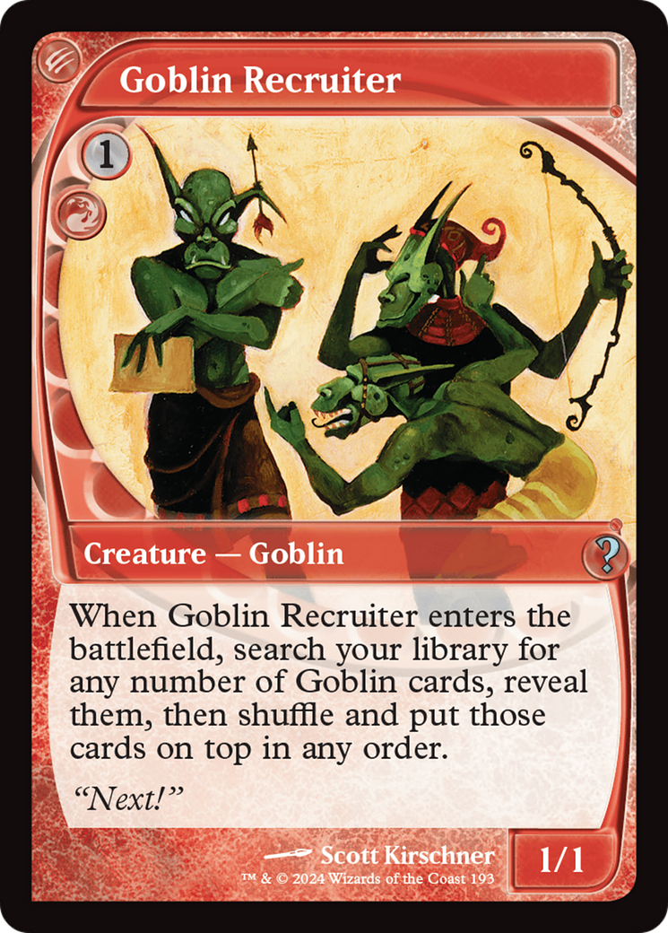 Goblin Recruiter (Future Sight) [Mystery Booster 2] | Impulse Games and Hobbies