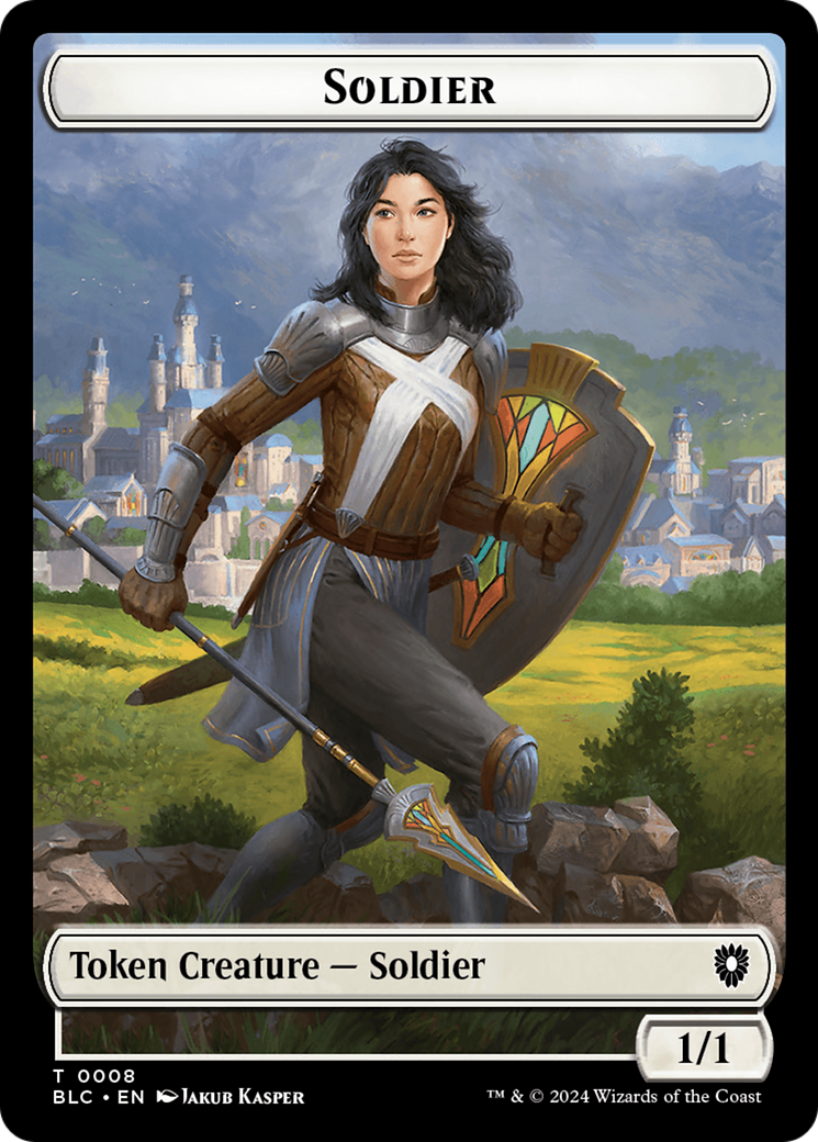 Human // Soldier Double-Sided Token [Bloomburrow Commander Tokens] | Impulse Games and Hobbies