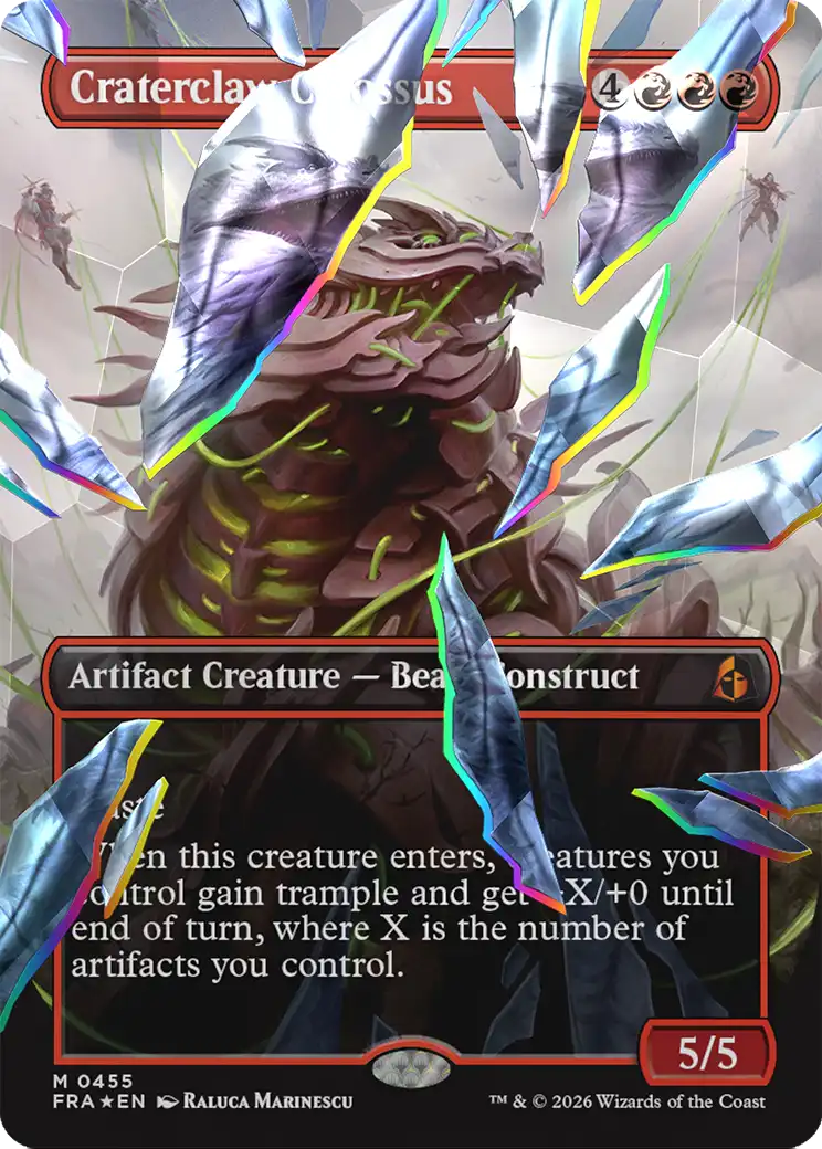Craterclaw Colossus (Borderless) (Facet Foil) [Reality Fracture] | Impulse Games and Hobbies