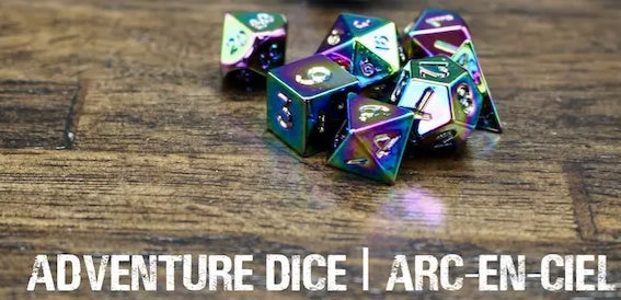 Adventure Dice - Arc-en-ciel premium metal dice set | Impulse Games and Hobbies