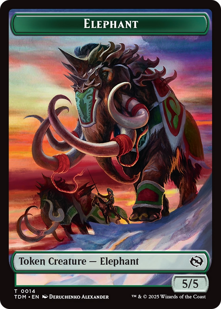 Elephant // Treasure Double-Sided Token [Tarkir: Dragonstorm Tokens] | Impulse Games and Hobbies